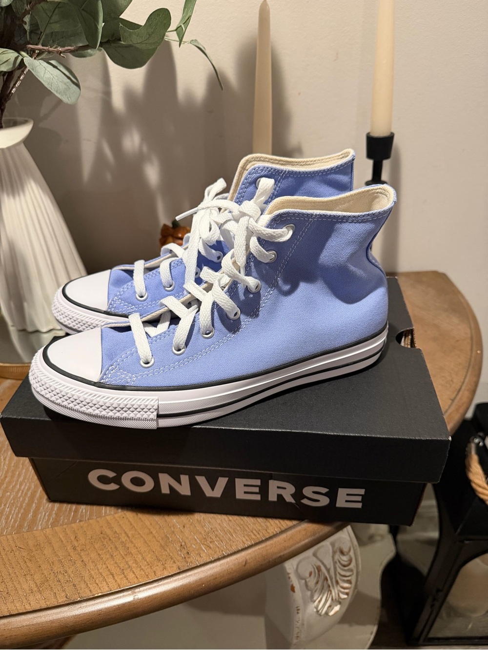 Converse Kids' High Top Sneakers - Lavender Blue with White